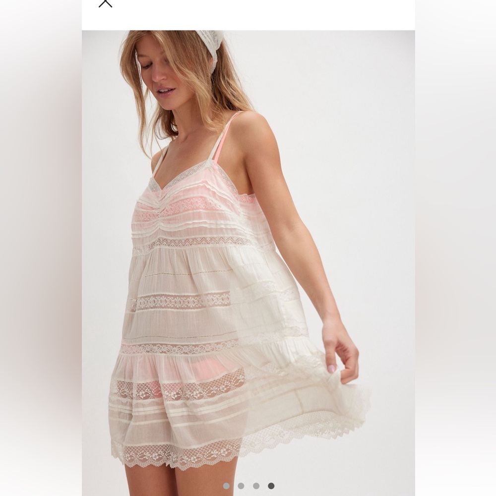 Pink and White Lace Dress